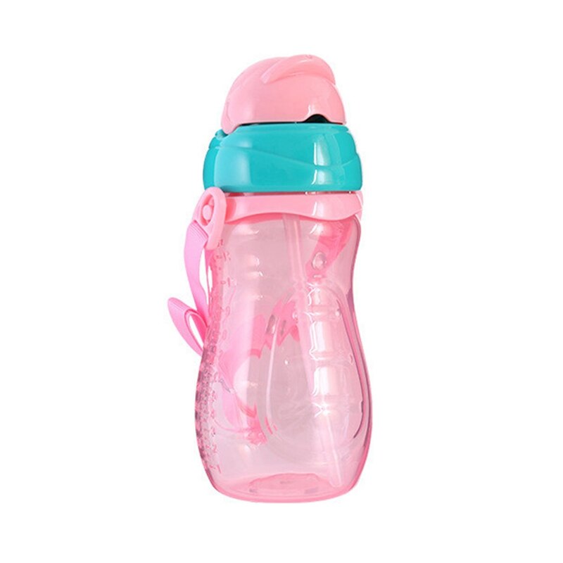 260ml/330ml kinderen school drinkbeker met handvat baby kinderen leren voeden drinkwater met rietje siliconen fles: Pakket -1
