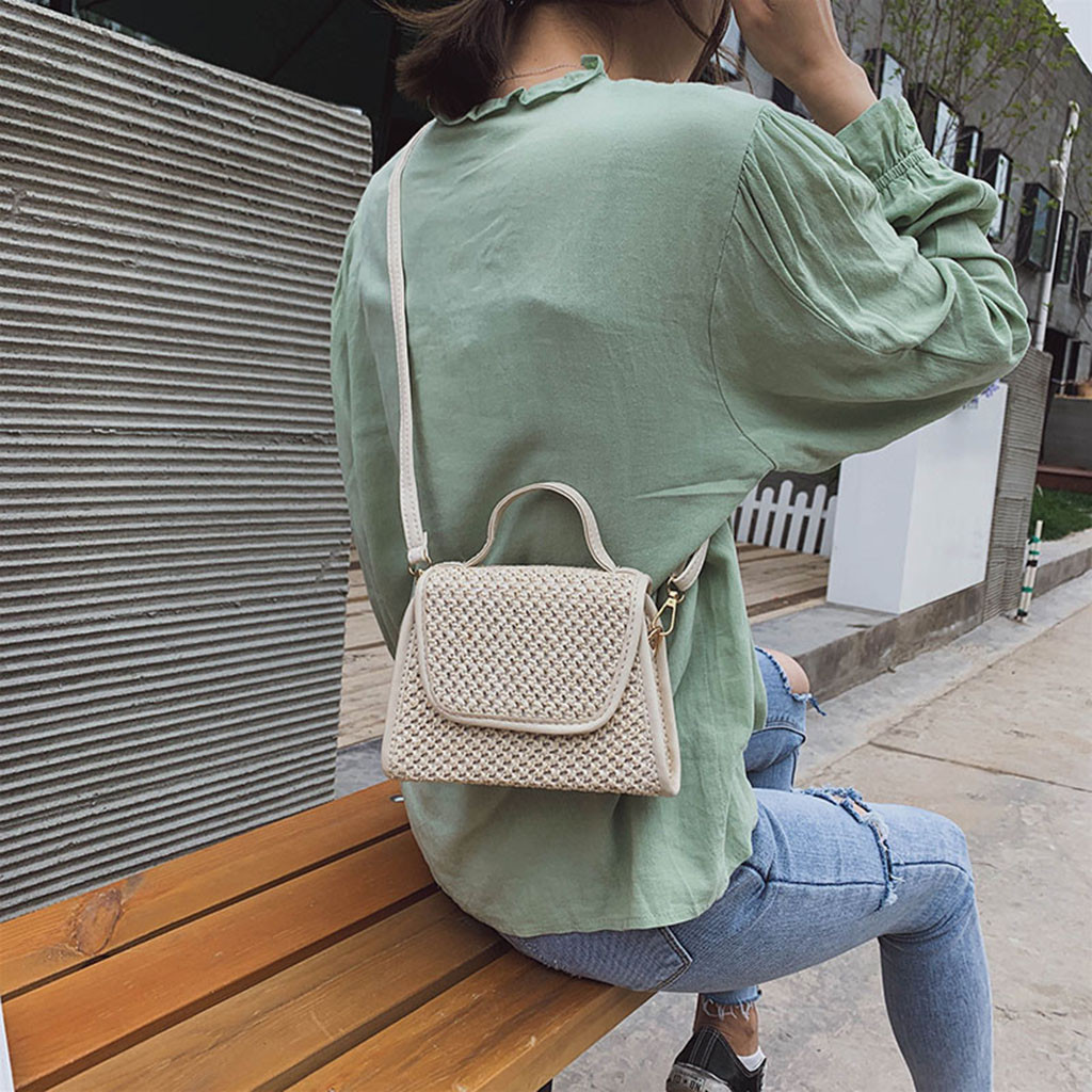 Vintage rotin sac femme été tissé sac à bandoulière femme fait main sac à main fourre-tout femme sacs sur épaule bolso mimbre redondo