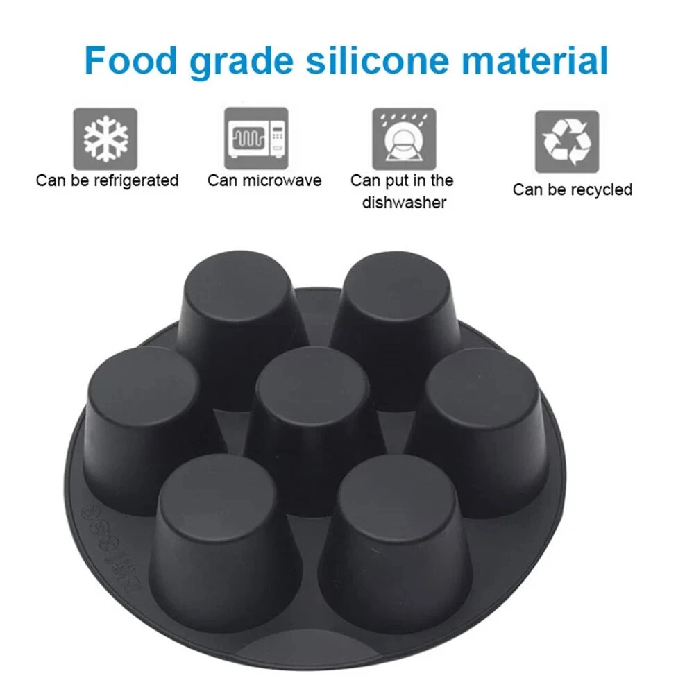 Molde para magdalenas de silicona Airfryer de 7 pulgadas y 7 tazas para Mini molde antiadherente para pastel de 3,5 a 5,8 L, accesorios para freidora de aire