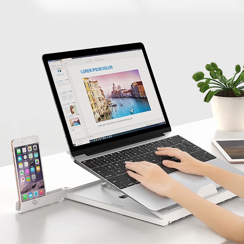 Multi-Function Folding Lift Laptop Tablet Stand Display Heightening Bracket for Powerful Air Convection Laptop Bracket