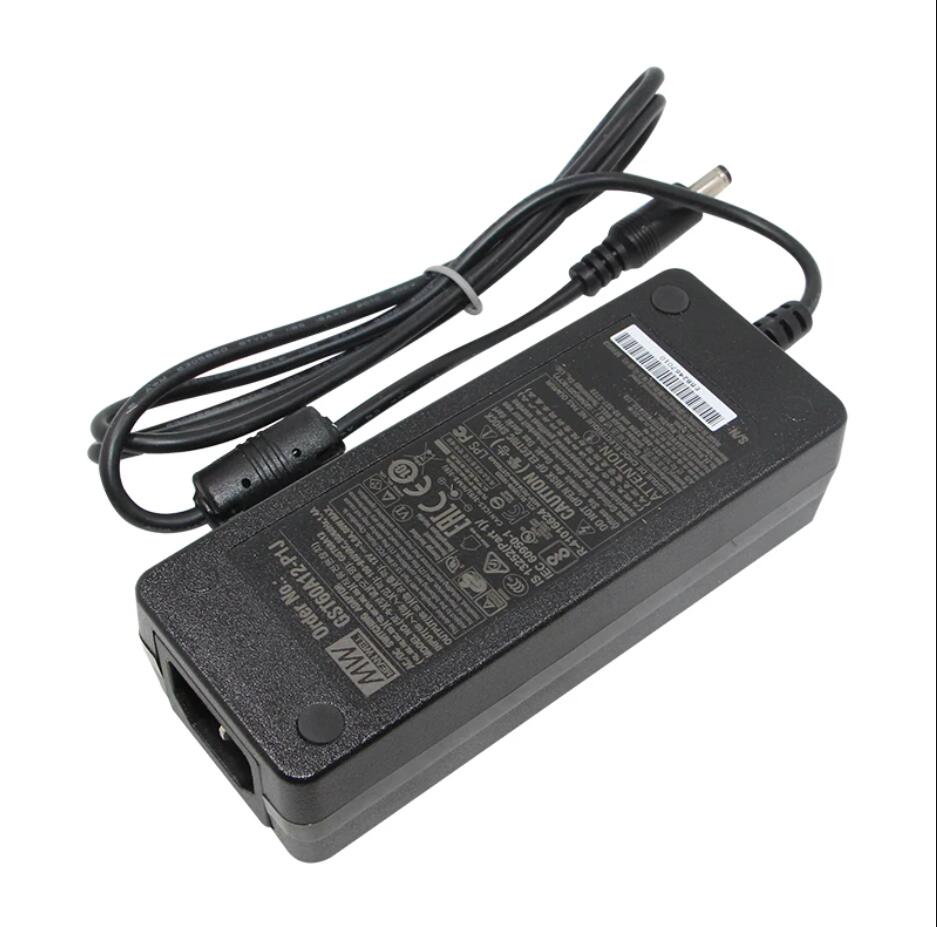 Meanwell 12V 5A Universal Desktop Power Adapter MW AC DC Switching Adaptor GST60A12-P1J YH GSM60A12-P1J YH: WHITE