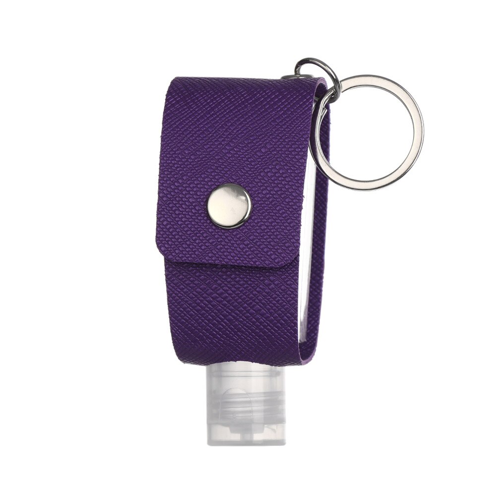 30ml Hand Washing Bottle Keychain Holder Flip Cap Reusable Travel Refillable Bottles Soap Containers with Keyring Portable: Type3 purple