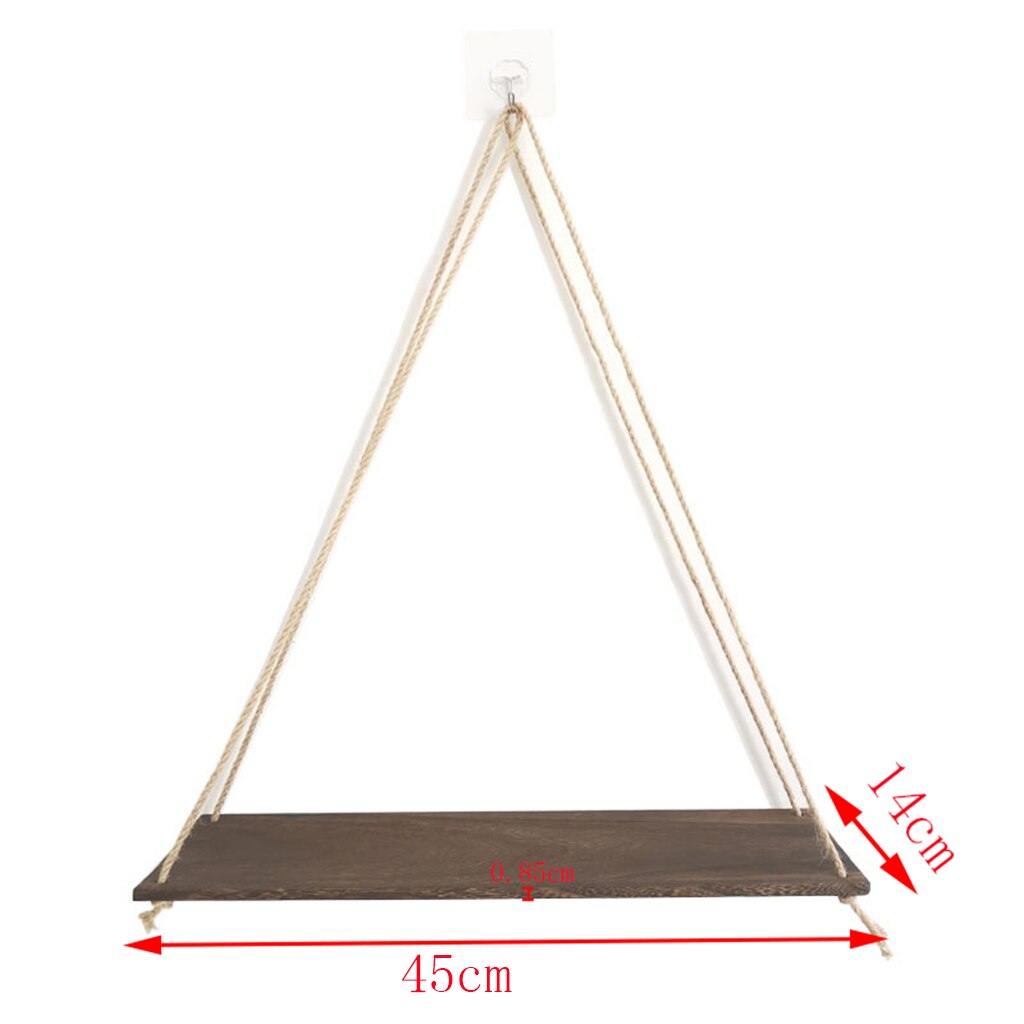 Hængende væghængte hylder træ svævende hylder rack plante potte hængende hylde