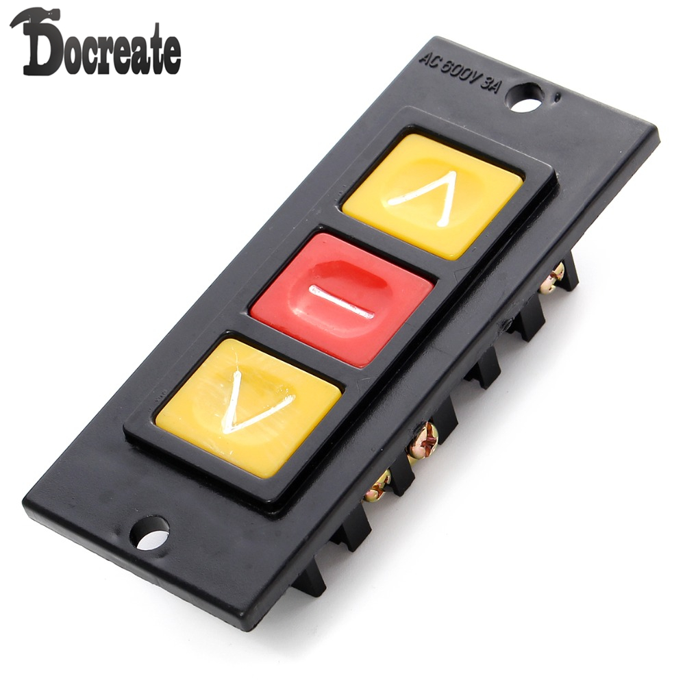 Rolling Door Up Down Stop 3 Buttons Black Plastic Housing Push Button Switch