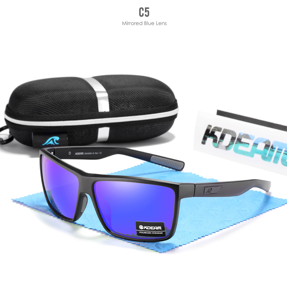 KDEAM Scratch Resistance Sunglasses Men Polarized 100% UV Protection Sun Glasses Integral Spring Hinges And Curved Temples KD029: PURPLE