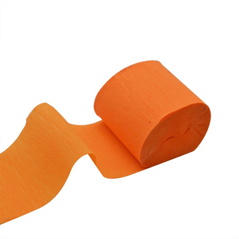 10m x 5cm Origami Crepe Paper Streamers DIY Crafts Wrinkled Paper Roll for Wedding Birthday Party Decoration Backdrop Curtain 7: P13 Orange