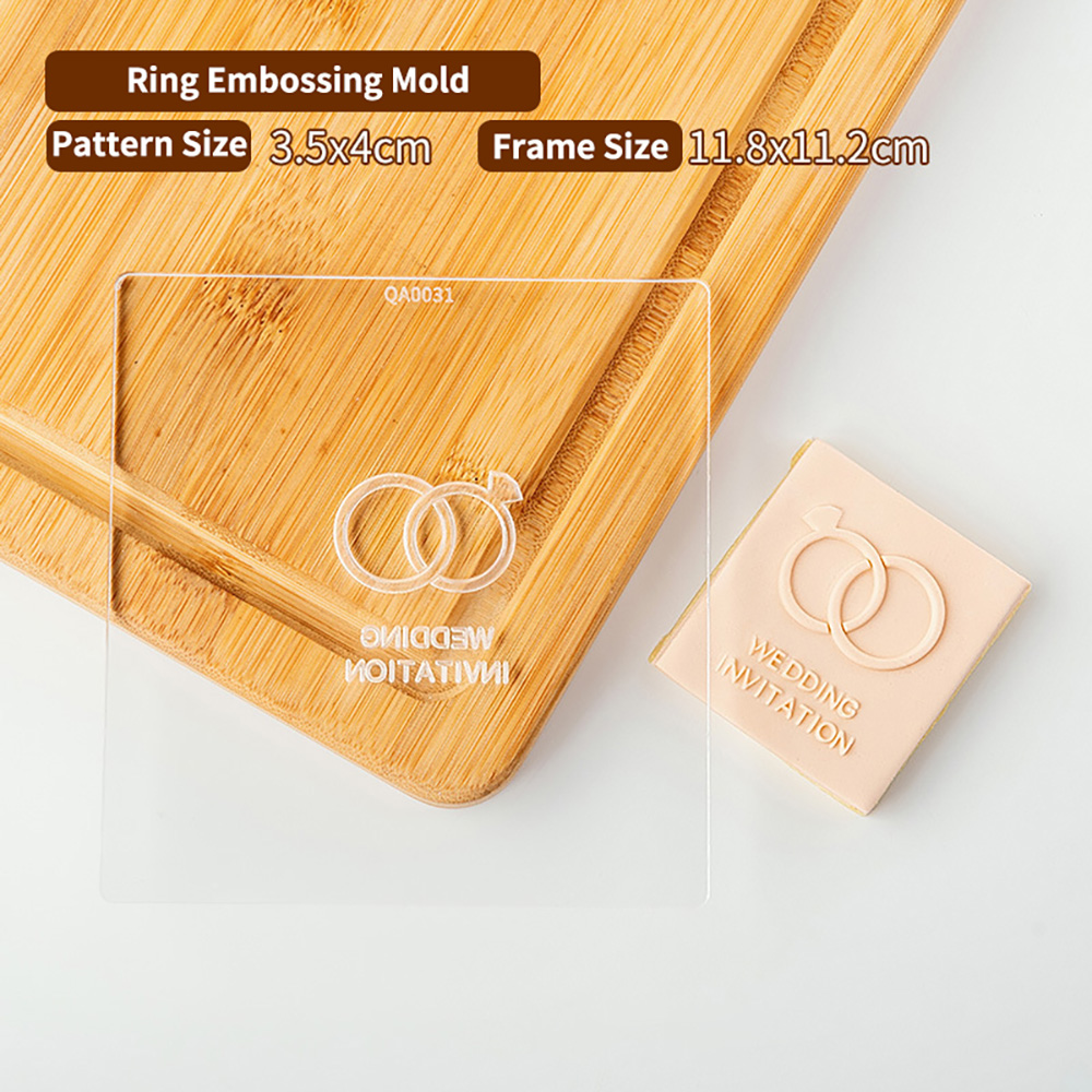 Verktøy for bryllupskakedekorering, kakepresse, stempel, pregemaskin, kjeksutstikker, fondant, sukkerhåndverk, kakeutstikkere, form, kakeform: Gull