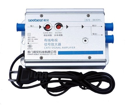 H2 1 in 2 out TV signal amplifier 30db gain EQ adjustable RF signal amplifie Antenna signal amplifier PA for TV