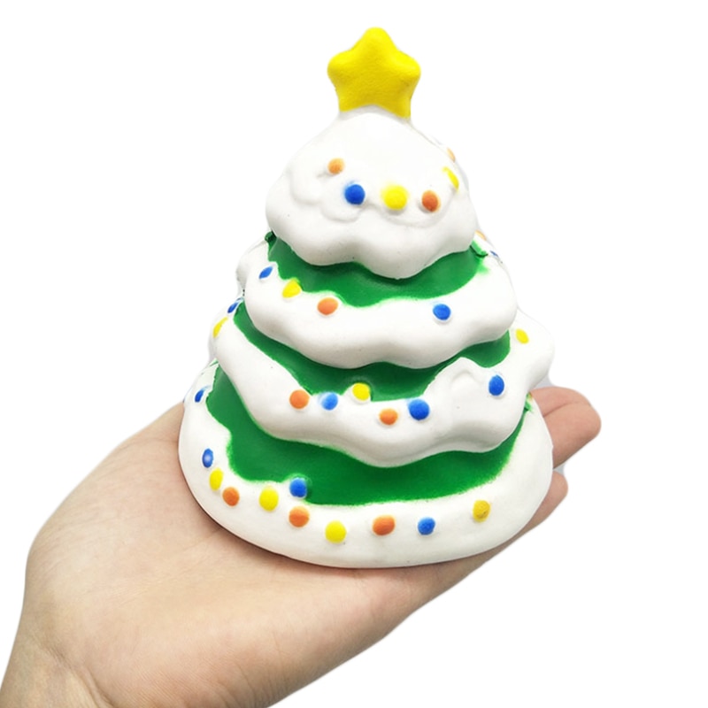 Squishy Kleurrijke Kerstboom Simulatie Zachte Squeeze Speelgoed Langzaam Stijgende Stress Relief Festival Kids Speelgoed
