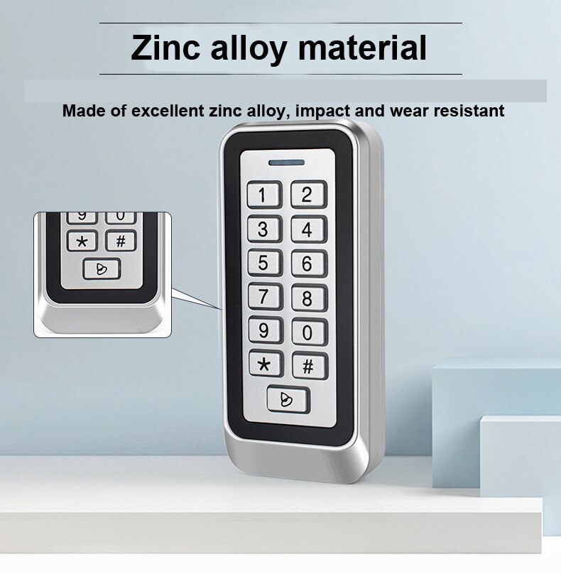 125Khz Rfid Deur Toegangscontrole Systeem IP67 Waterdichte Metalen Toetsenbord Proximity Card Standalone Toegang Controler 1000 Gebruiker