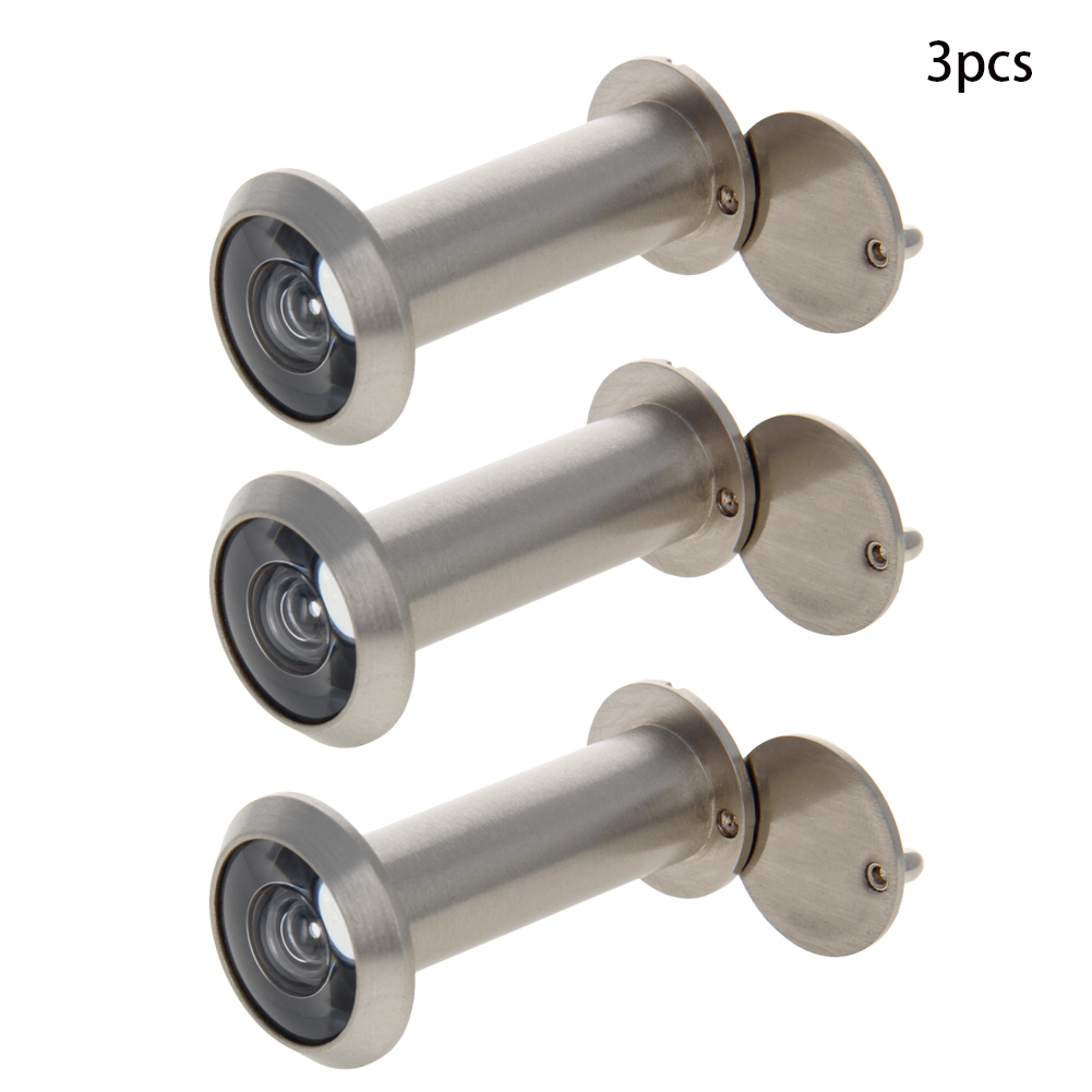 Verlengen 200 Graden 16Mm Deur Viewer Privacy Cover Voor 55-90Mm Dikke Deur Veiligheid thuis Deur Eye Kijkers 1-3Pcs: Silver x3pcs