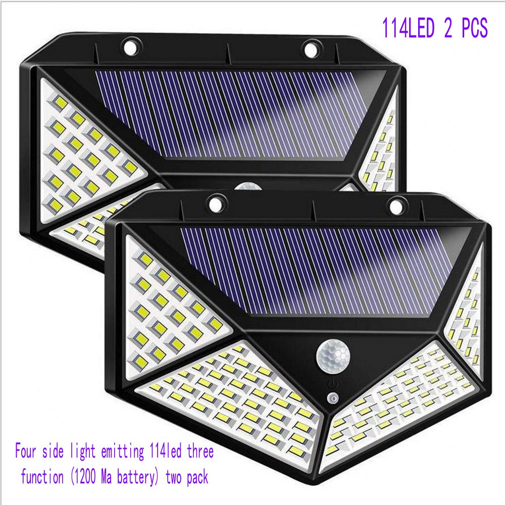 Vierzijdig Menselijk Lichaam Inductie Solar Power Light Waterdichte Outdoor Yard Lamps3 Modi 120 Graden Motion Sensor Hoek Muur lamp: Geel