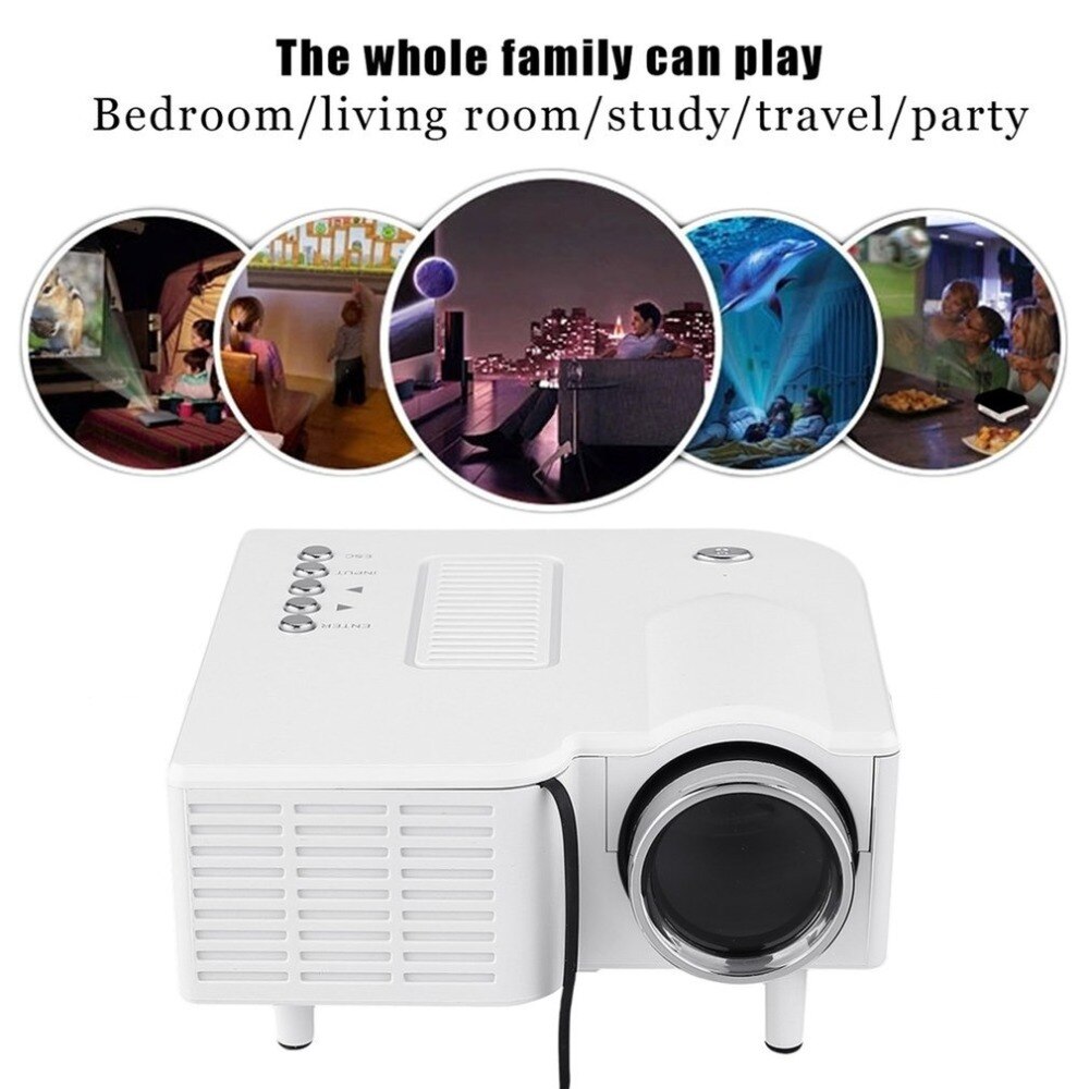 UC28 Mini projector HD Home 1080P Portable Home Theater Wired LED Projector LCD Display Technology for Conference System