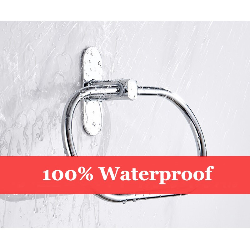 European Oval Towel Ring Self Adhesive Wall-mounted Kitchen Bathroom 304 Stainless Steel Hand Rag Towel Rails Holder Hardware
