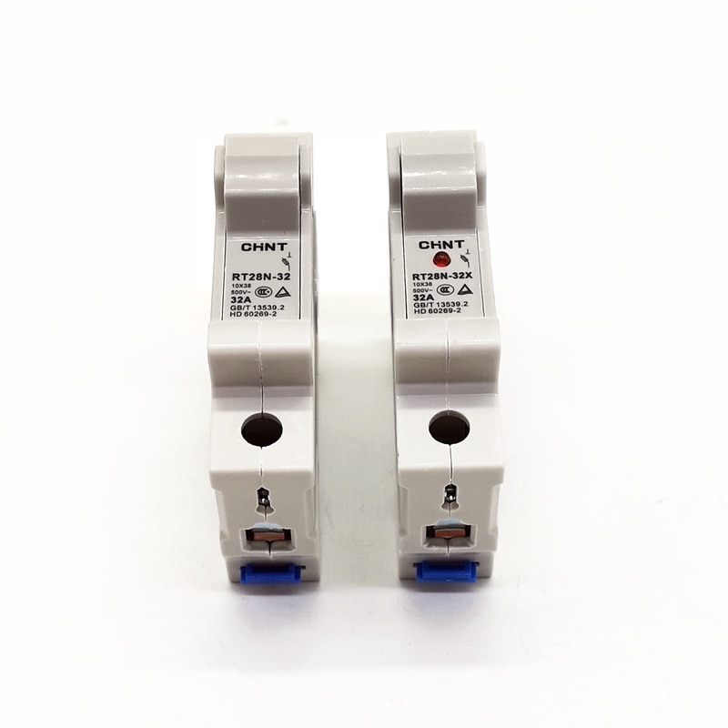 CHINT RT28N-32X 1 Pole DIN Rail Mount Fuse Holder Base with Indicator Light 1P for 10x38mm Fuse
