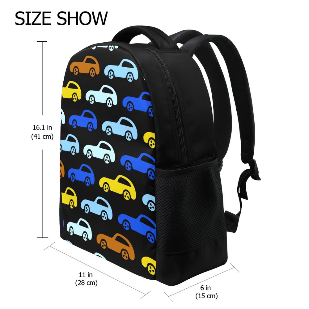 Cartoon car Print children's schoolbag black primary school backpack Kids School Bags For Girls Boys Kids Kindergarten Backpacks