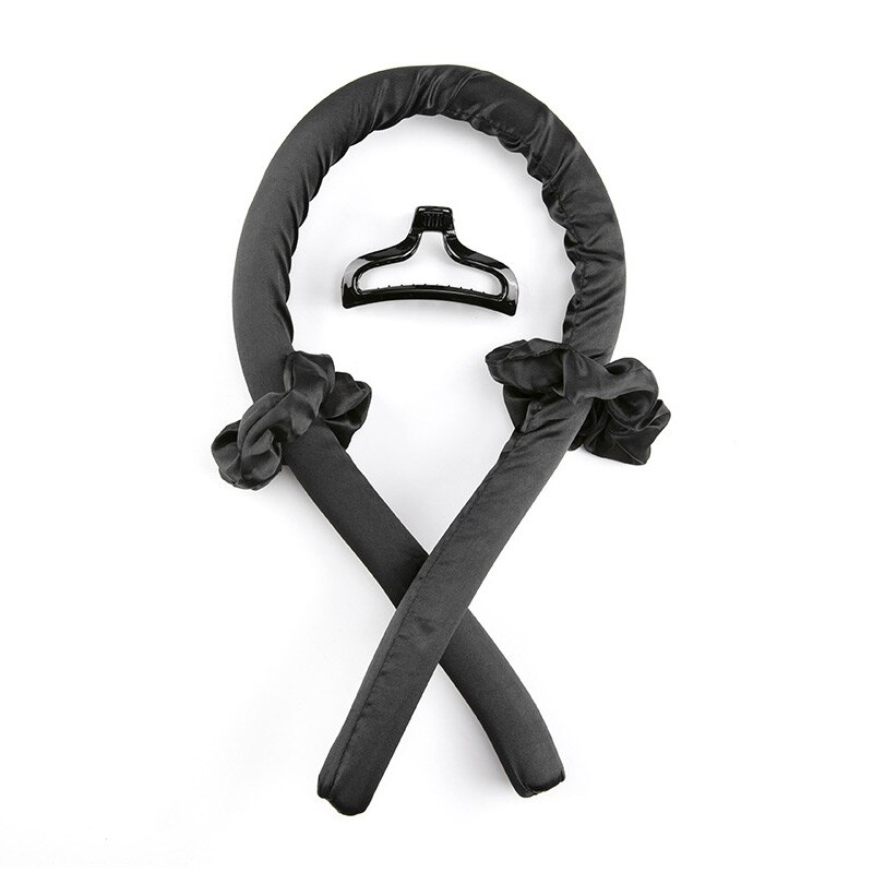 Heatless Curling Rod No Heat Hair Curlers Ribbon Headband Hair Rollers Sleeping Soft Curl Bar Wave Formers Hair Styling Tool: Rubber-BKX