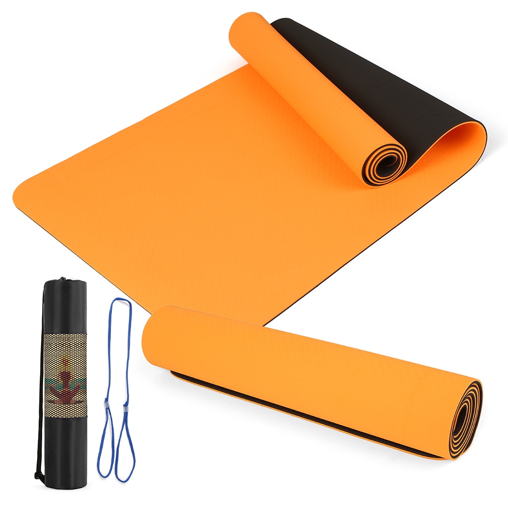 72x24IN Non-slip Yoga Mat TPE Eco Friendly Fitness Pilates Gymnastics Mat Carrying Strap and Storage Bag