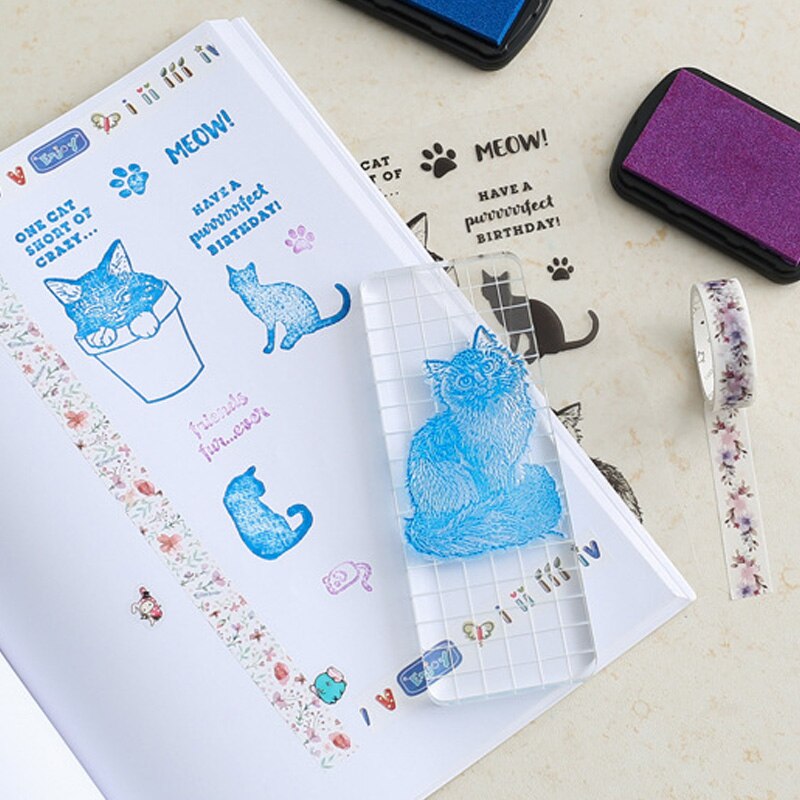 Meng odcisk łapy kota przezroczysty silikonowe stemple litery pieczęć dla DIY Scrapbooking/ozdobny album na zdjęcia wyczyść pieczęć arkuszy