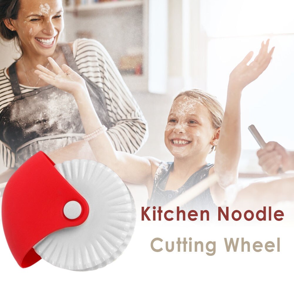 10x5x2cm Shortcrust Pastries Lattice Cutter Pie Plastic Fluted Wheel Pastry Crimper Sealer Manual Rolling Baking Tool