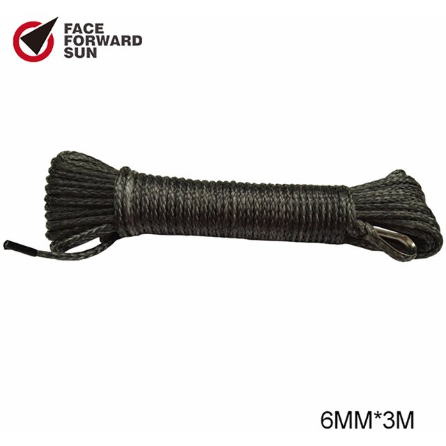 Cuerda sintética para cabrestante ATV, 5MM x 15M, 4MM x 15M, accesorios para cabrestante ATV, Cable de cabrestante de barco: Grey 4mmx15m