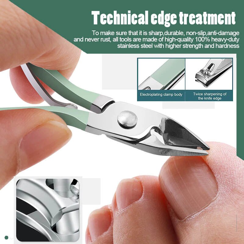 Juego de utensilios para el cuidado de las uñas, cortador de uñas de acero inoxidable, herramientas para el cuidado de las uñas y los pies, herramientas de manicura de belleza, juego portátil de viaje, 16 Uds.