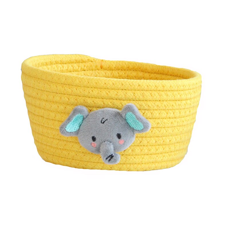Cotton Rope Storage Baskets With Animals Shape Baby Dirty Clothes Laundry Basket Handmade Weaving Desktop Sundries Organizer Box: 1-7
