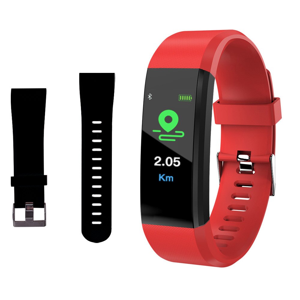 Slimme armband, 115 plus kleurenscherm, sportstappenteller, digitale fitnesstracker, bluetooth, waterdicht, slimme klok, usb-oplaadfunctie: Toon 1