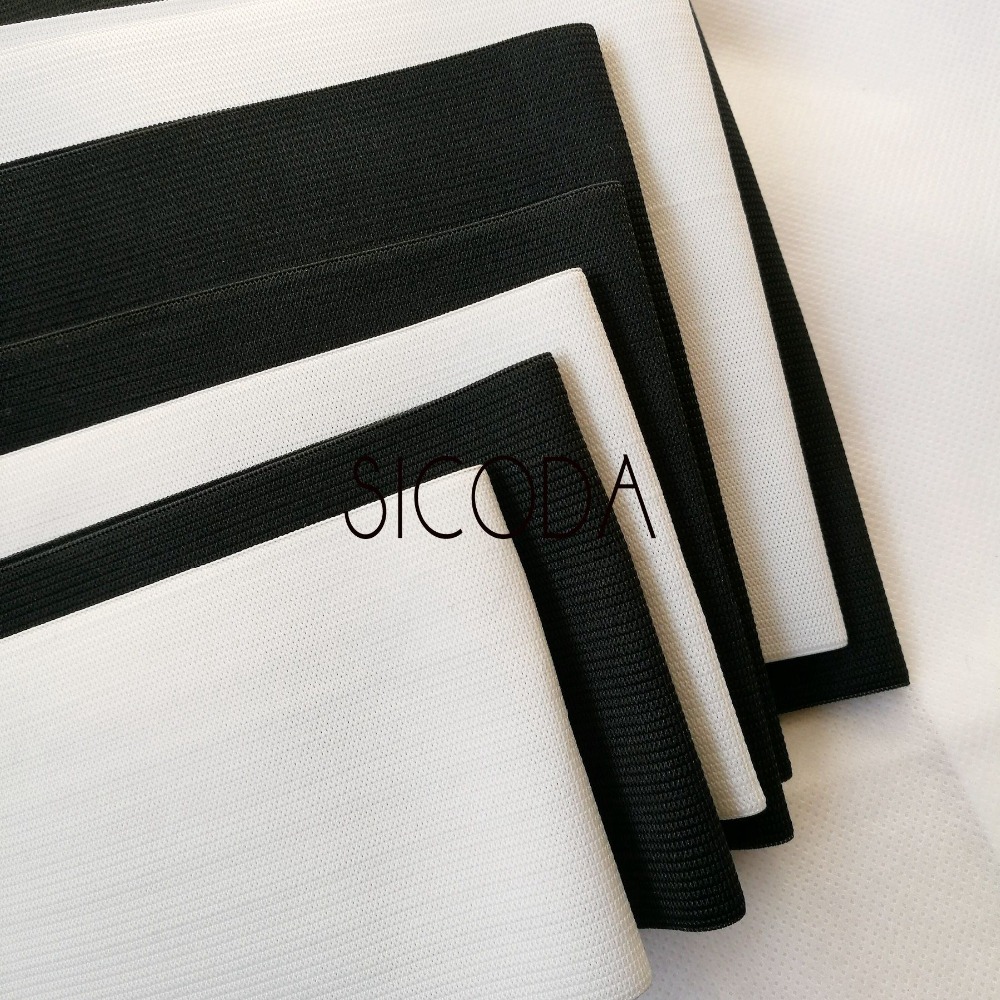 SICODA 5-25 cm breed wit/zwart DIY naaien elastische tapes Haak riem elastische rubberen band Corset riem maken