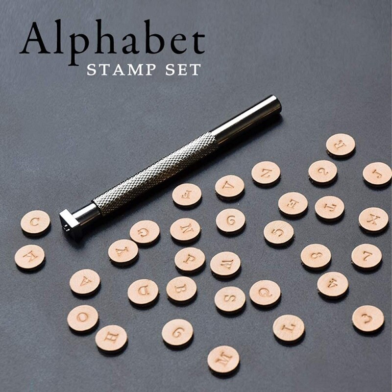 37 Pcs Alphabet and Number 26 Letters Alphabet &amp; 10 Numbers Imprinted Metal Leather Punching Tools for Leather Craft Tool Making