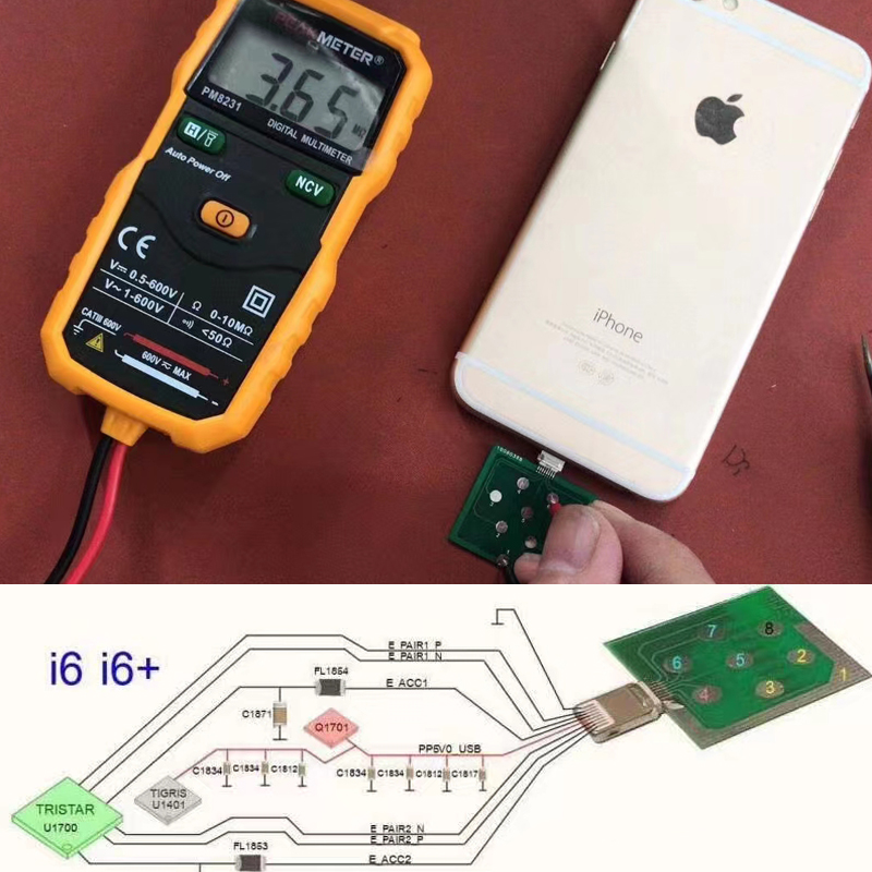 Carte de Test flexible de station d'accueil de prise arrière d'équipe OSS pour iPhone Android Micro USB type-c U2 IC outil de test flexible de station de charge de batterie
