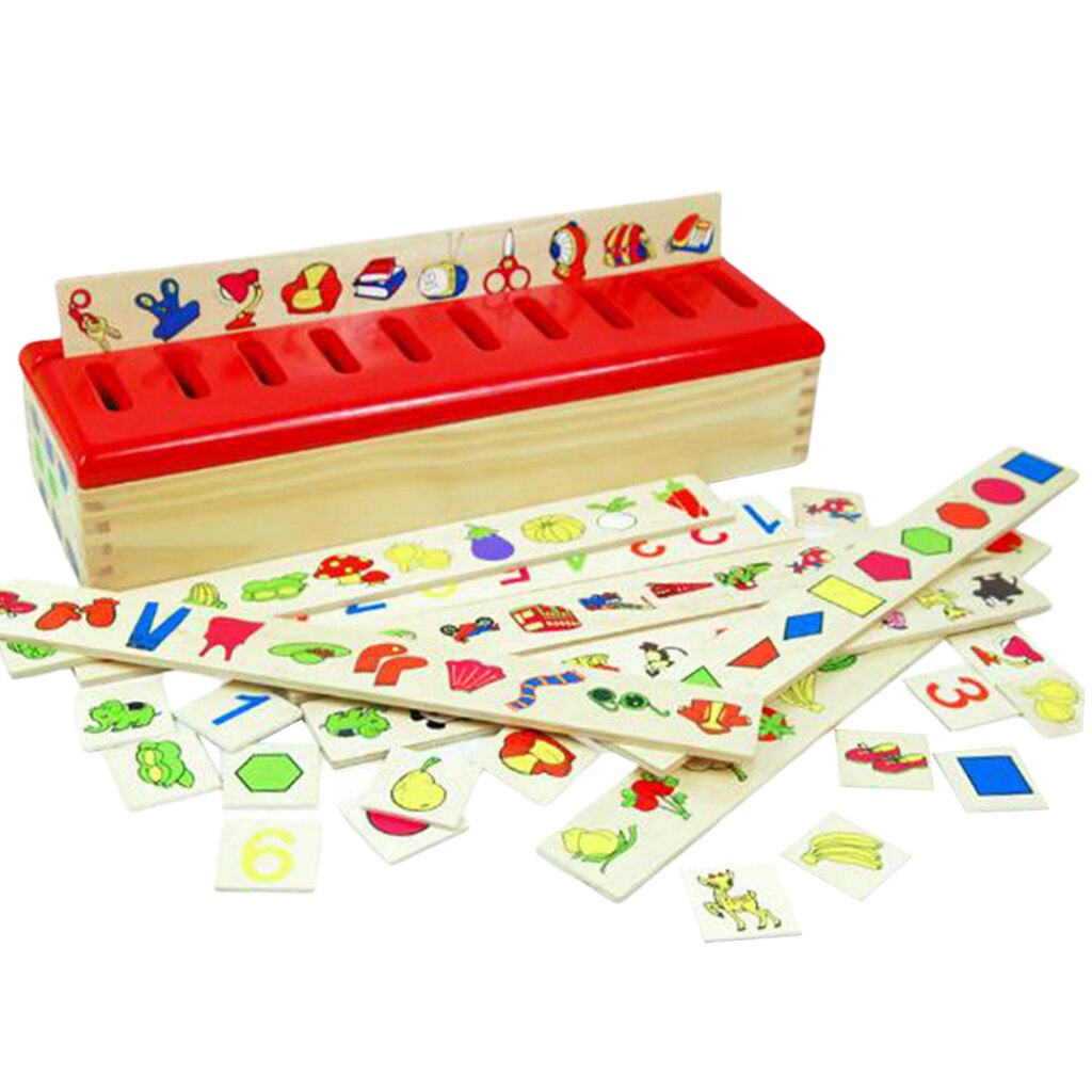 Wooden Knowledge Classification Box, Early Education Cognitive Toys, Develop Observation Ability, Hand-eye Coordination Ability