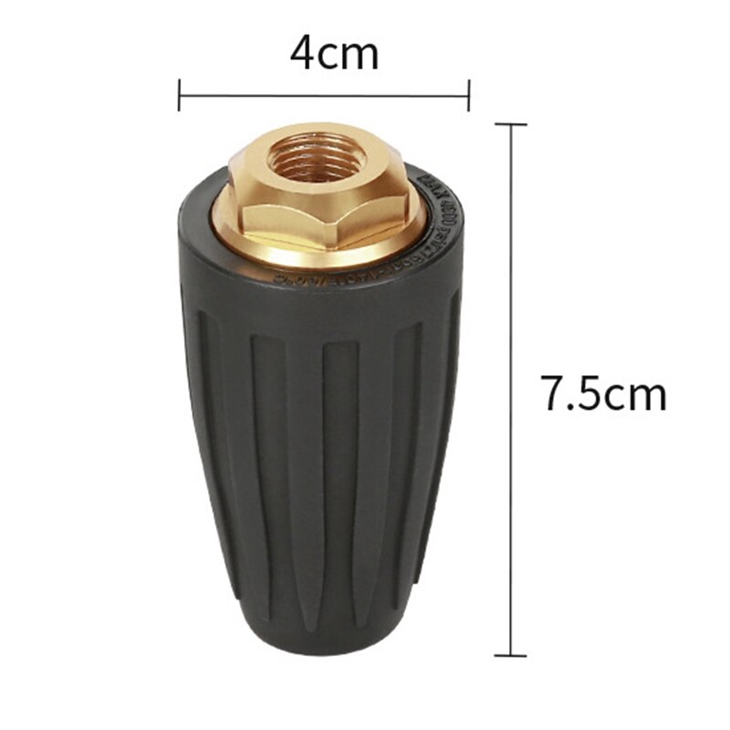 1/4 zoll Hohe Druck Doppel Rotierenden Düse, 360 Grad 4000PSI Turbo Düse mit Gerade Stange für Auto Waschen, garten