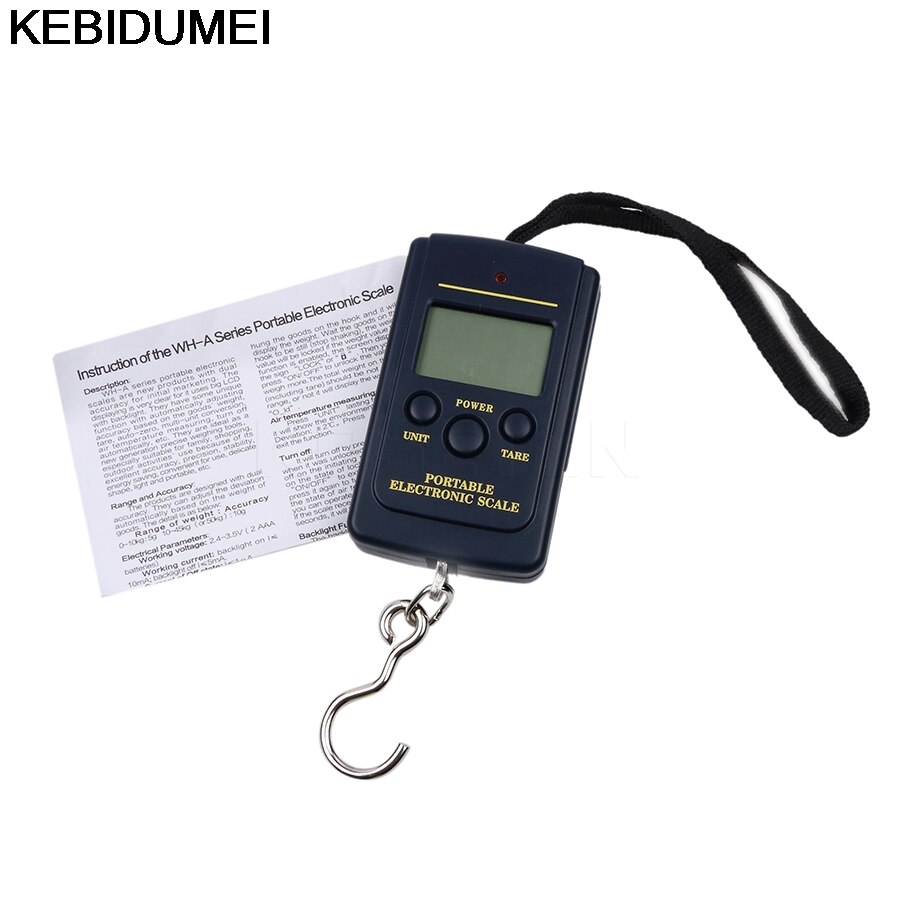 Digital bærbar kuffert rejsevægt 50kg x 10g lcd bagagevægt hængevægt balancevægt lcd