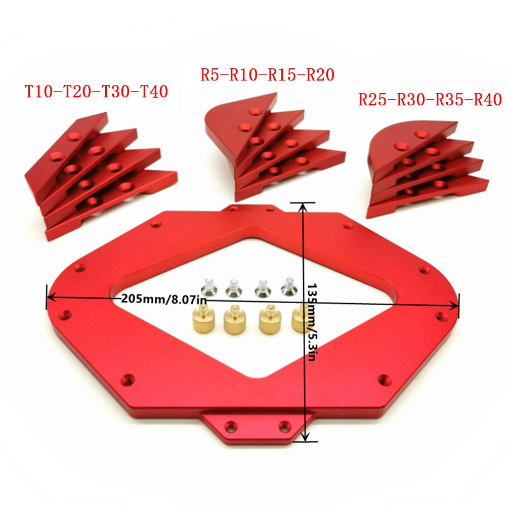 Woodworking Fillet Gauge Aluminium Alloy Bevel Gauge Angle Ruler Contour Gauge Arc Radius Quick-Jig Round Corner Template: Default Title
