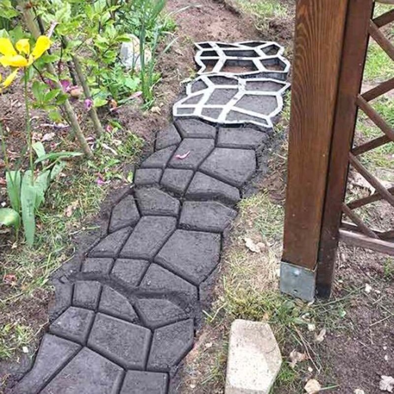 Pavage de chaussée noir irrégulier pour allée, bricolage, outillage décoratif réutilisable, accessoires de décoration pour la maison, le jardin et le chemin
