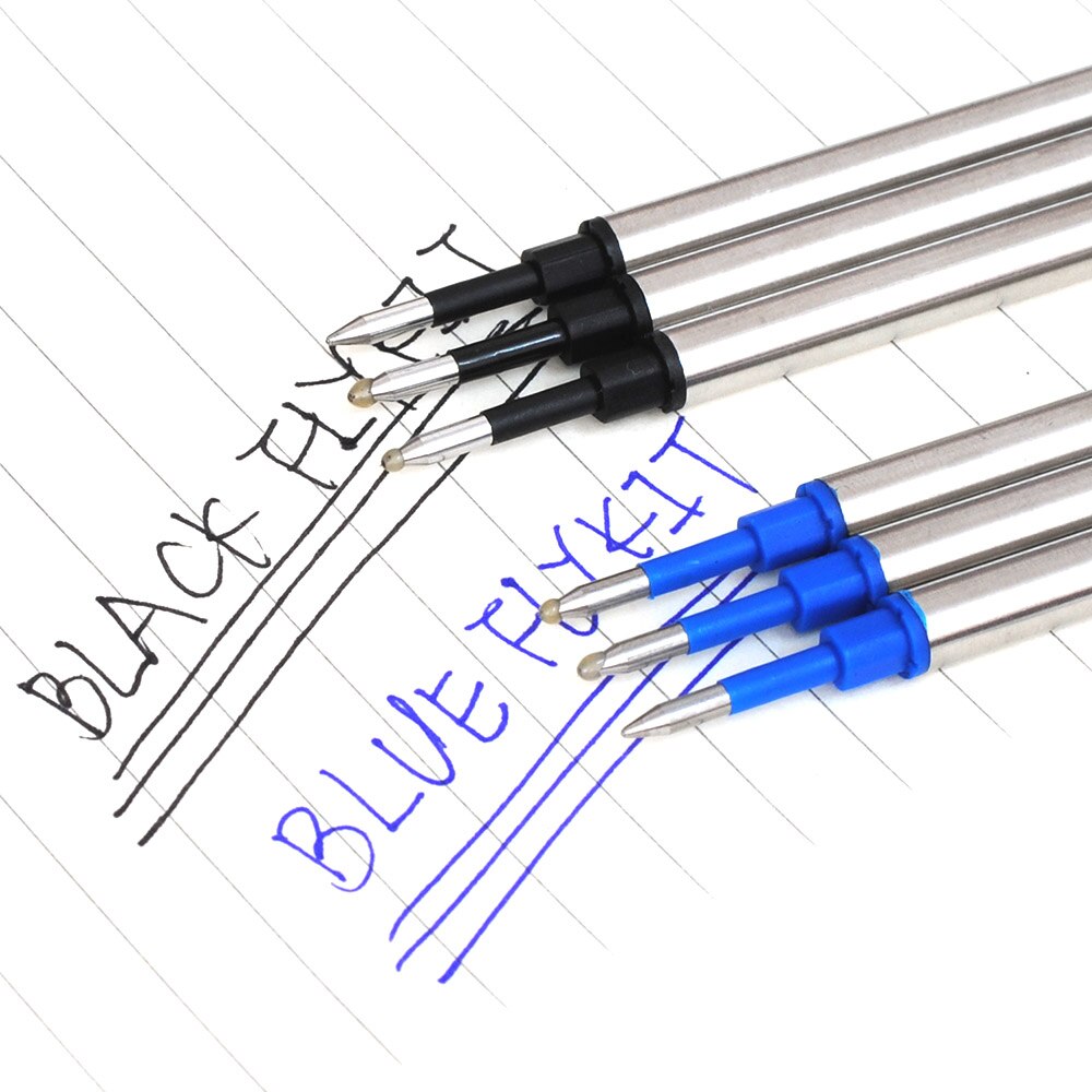 3 st 11cm längd 0.5mm skrivpunkt blå svart bläck metall kulspetspenna påfyllning stavar