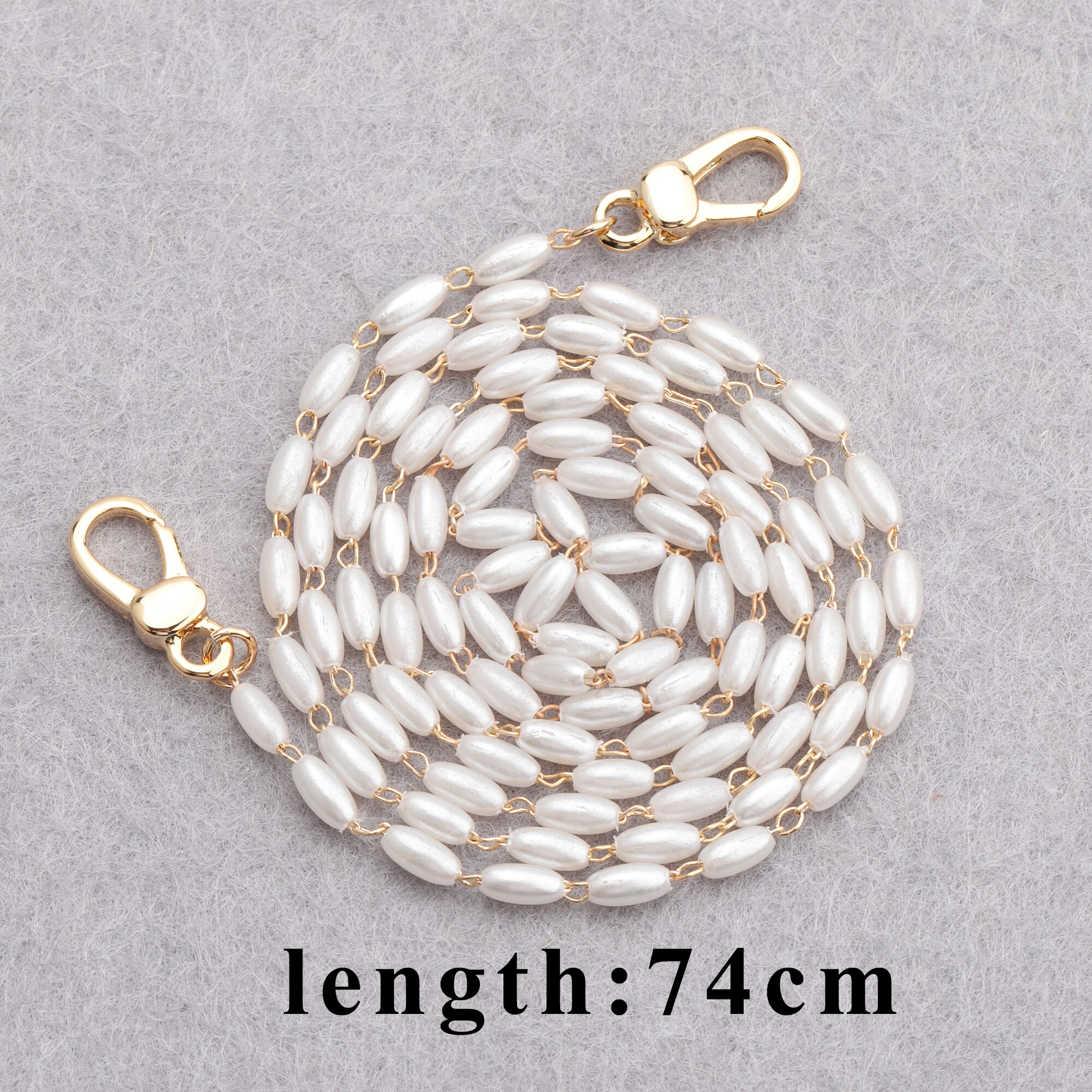 Gufeather m836, acessórios de jóias, corrente de cinta de óculos, 18k banhado a ouro, 0.3 mícrons, feito à mão, pérola plástica, corrente de máscara, 80 cm/pcs