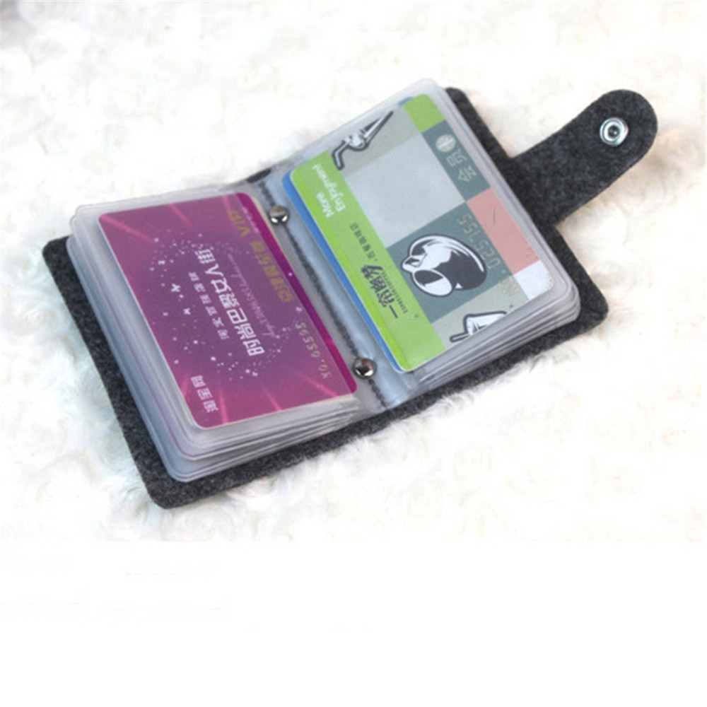 Tarjetero con botón de Color sólido de 24 Bits, tarjetero de negocios para hombre, tarjetero para mujer, organizador de tarjetas de plástico de Corea