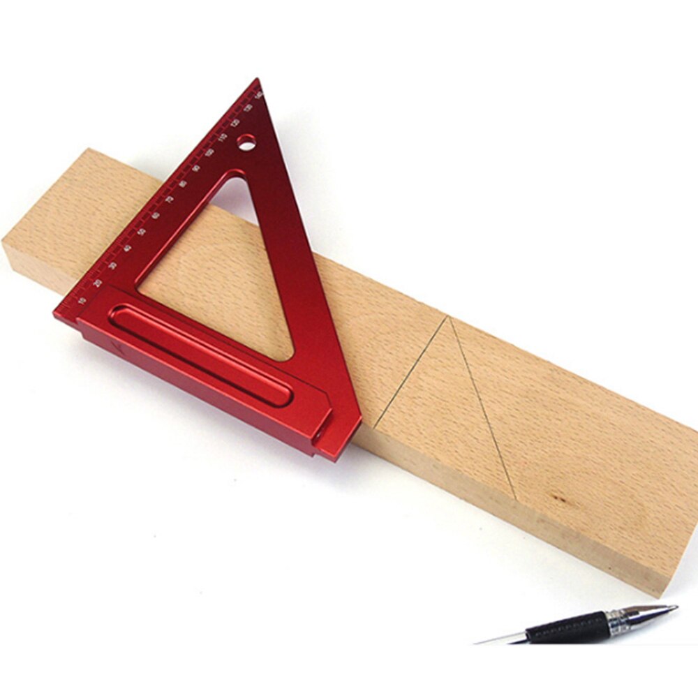 90/45 Degrees Woodworking Tools Corner Precision Triangle Ruler Aluminum Alloy Carpenters Rule Hole Positioning Measuring Ruler