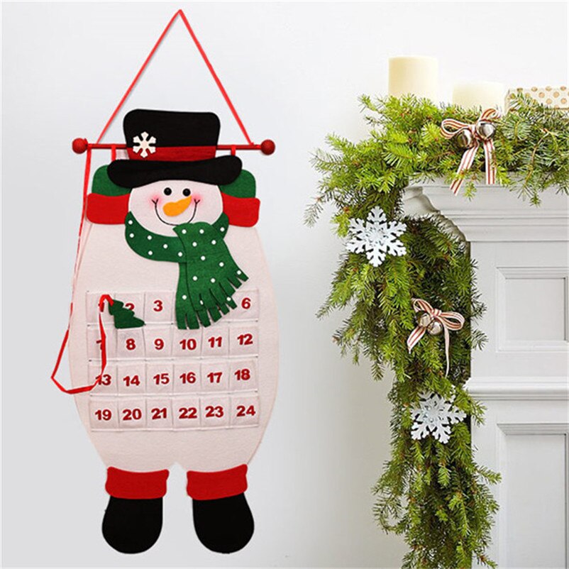 Adventskalender år påminnelse kalender juldekoration vägg dörrhängande prydnader härlig datum 1-24 nedräkningskalendrar