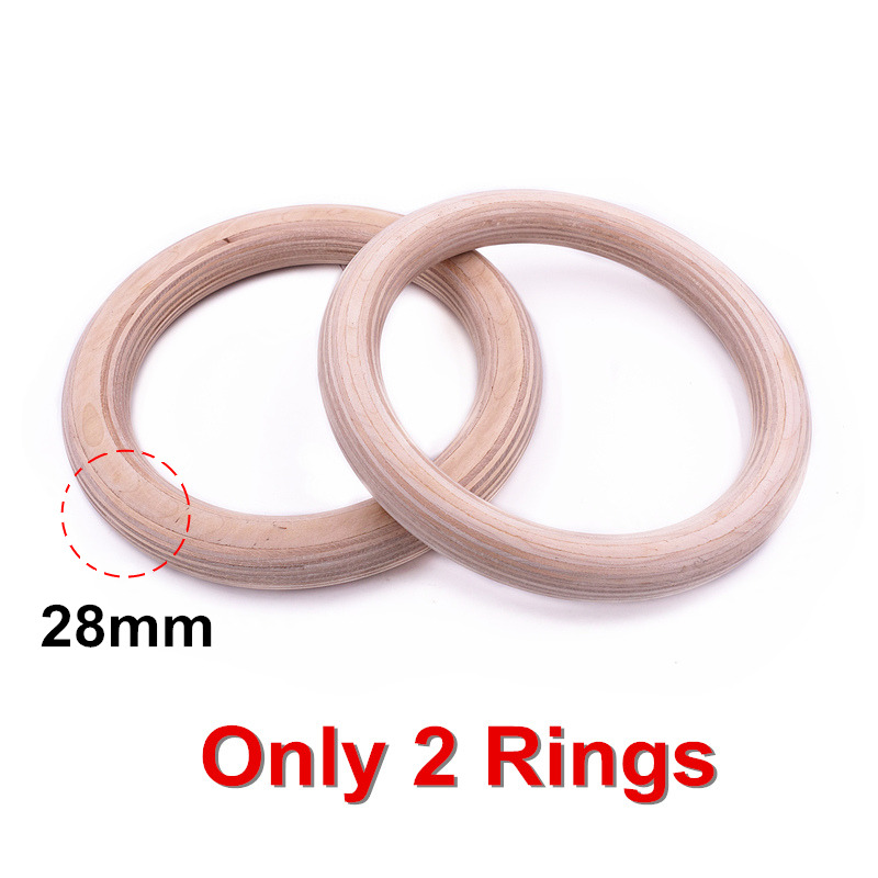 Anello per ginnastica in legno da 28/32mm con cinturini regolabili Crossfit casa palestra fitness tiro su attrezzatura per ginnastica per allenamento della forza: solo 28mm Ring