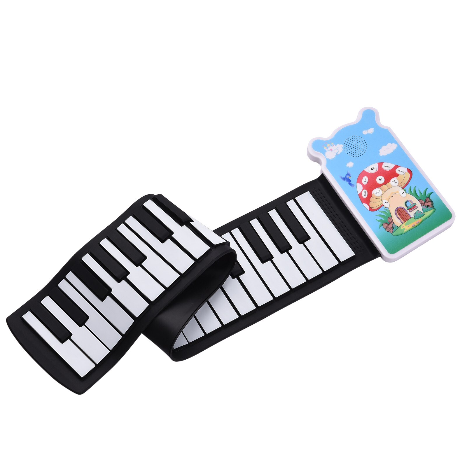 Portable 49-key Roll-up Electronic Piano Keyboard 8 Tones 6 Demos Record Funtion Built-in Speaker with Echo Sustain Trill Effect