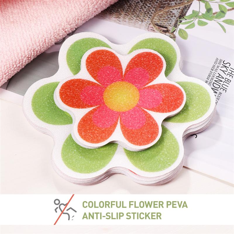 Topbathy 10 Stuks Kleurrijke Bloem Anti-Slip Zelfklevende Sticker Decals Voor Badkamer Bad Douche Oppervlakken