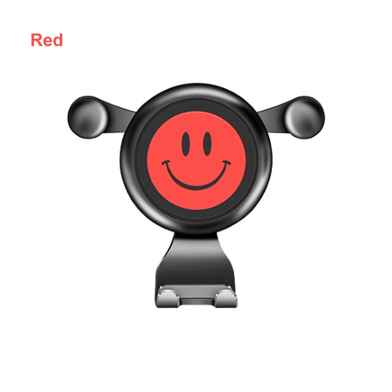 Kreative Auto Schwerkraft praktisch Ständer Halterung Universal- Luft Auslauf GPS Halfter Auto Zubehör Für Xiaomi Huawei iPhone 11: Smiley rot