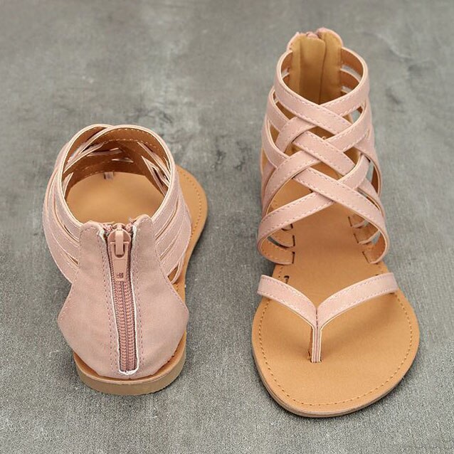 Mujeres sandalias tipo gladiador de sandalias para playa zapatos de verano Mujer estilo Roma Sandalias planas de talla grande sandalias informales Mujer: Rosa / 6,5