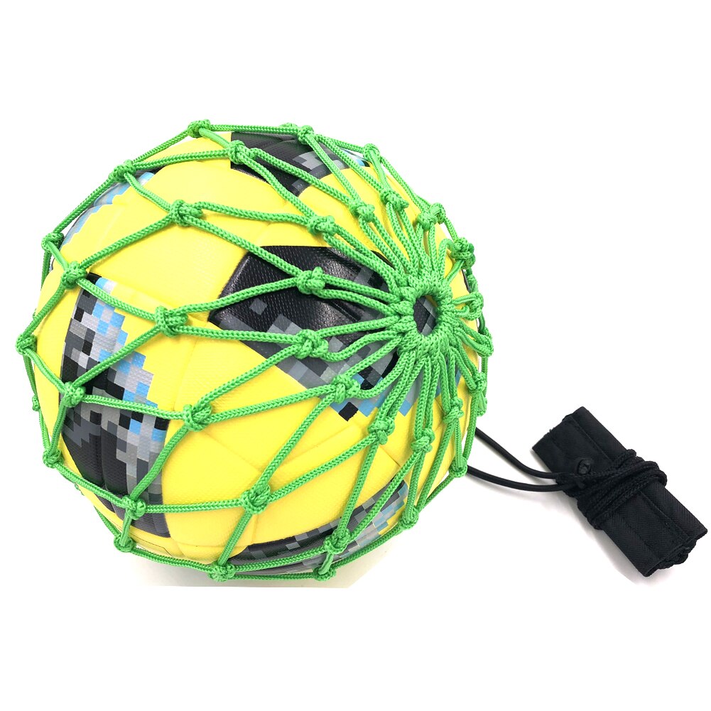 Handle Solo Soccer Kick Trainer with Ball Locked Net Football Ball Bungee Elastic Training Juggling Net Size 3, 4, 5