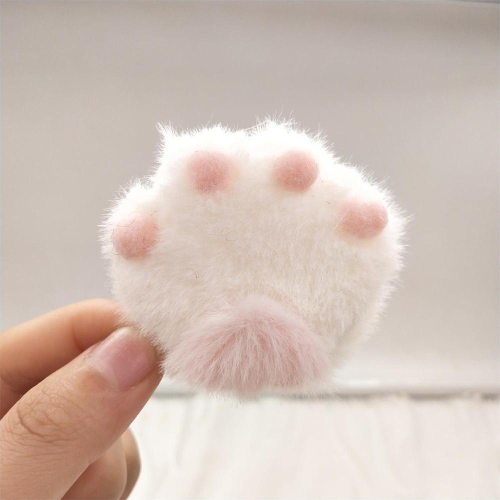 10 stuks/partij pluchen kattenpootprint gewatteerde patches voor kindersokken, tassen, handschoenen en accessoires: Witte kattenpoot