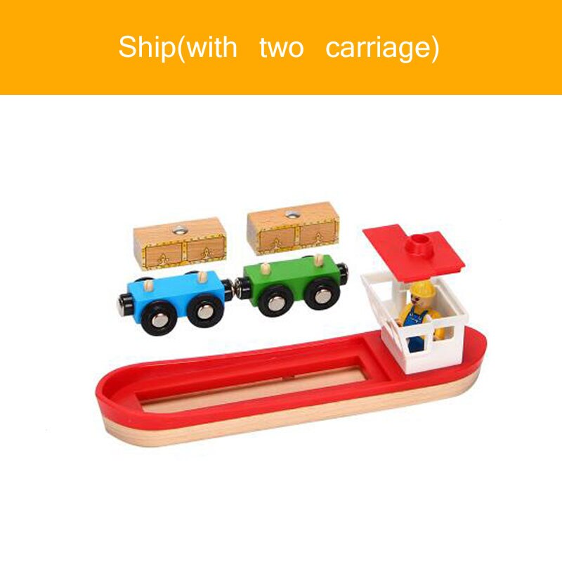 Houten Trein Spoor Accessoires Vliegtuig Luchthaven Hout Dubbele Platform Rail Auto Tracks Speelgoed Voor Kinderen: Blauw