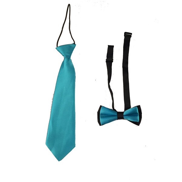 2 stk børne & #39 ;s børn unisex ensfarvede slips butterfly bryllup drenge butterfly tøj tilbehørstr 0011: Søblå